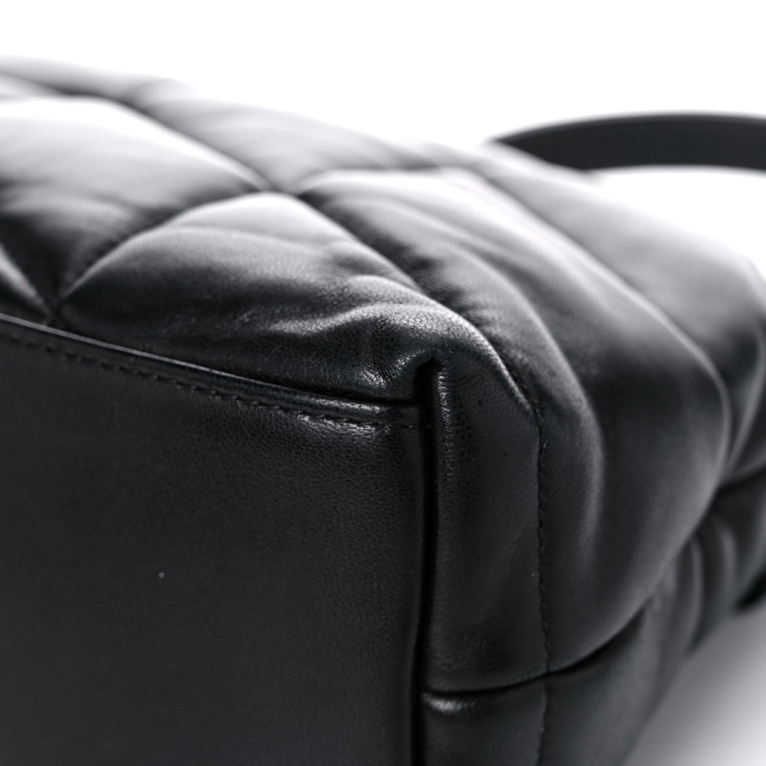Saint Laurent Lambskin Quilted Small Loulou Puffer Monogram Chain Satchel Black 12 of 14