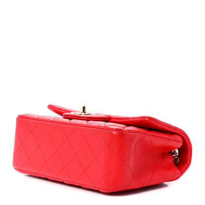 Chanel Lambskin Quilted Mini Rectangular Flap Red 10 of 12