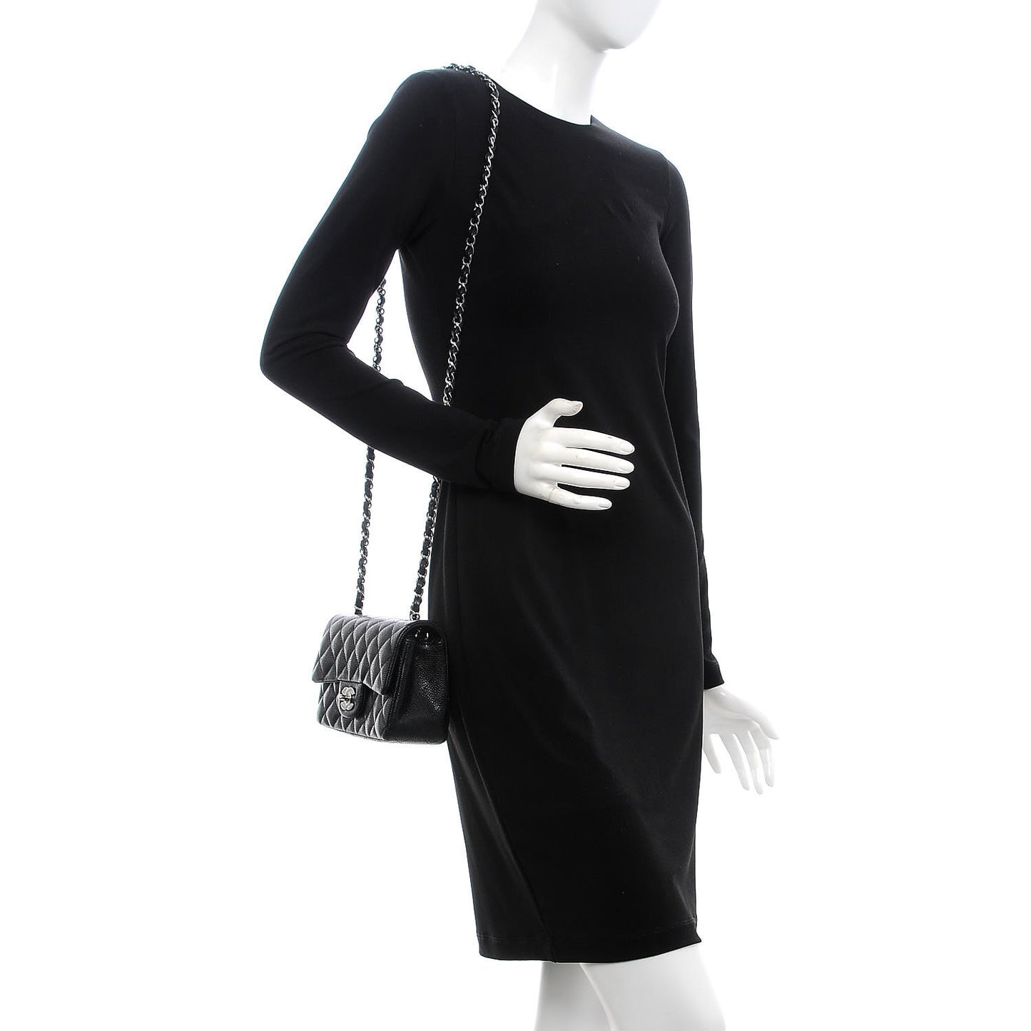 Caviar Quilted Mini Rectangular Flap Black