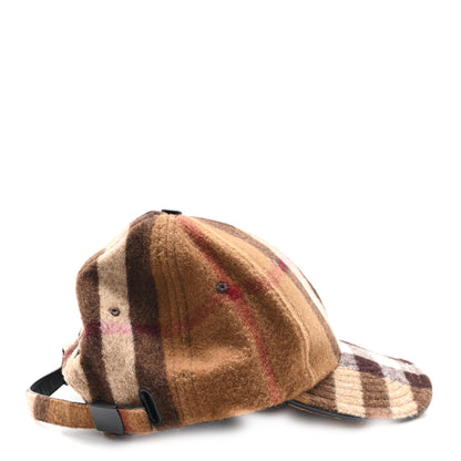 Burberry Wool Check Baseball Cap M Dark Birch Brown 6 of 6