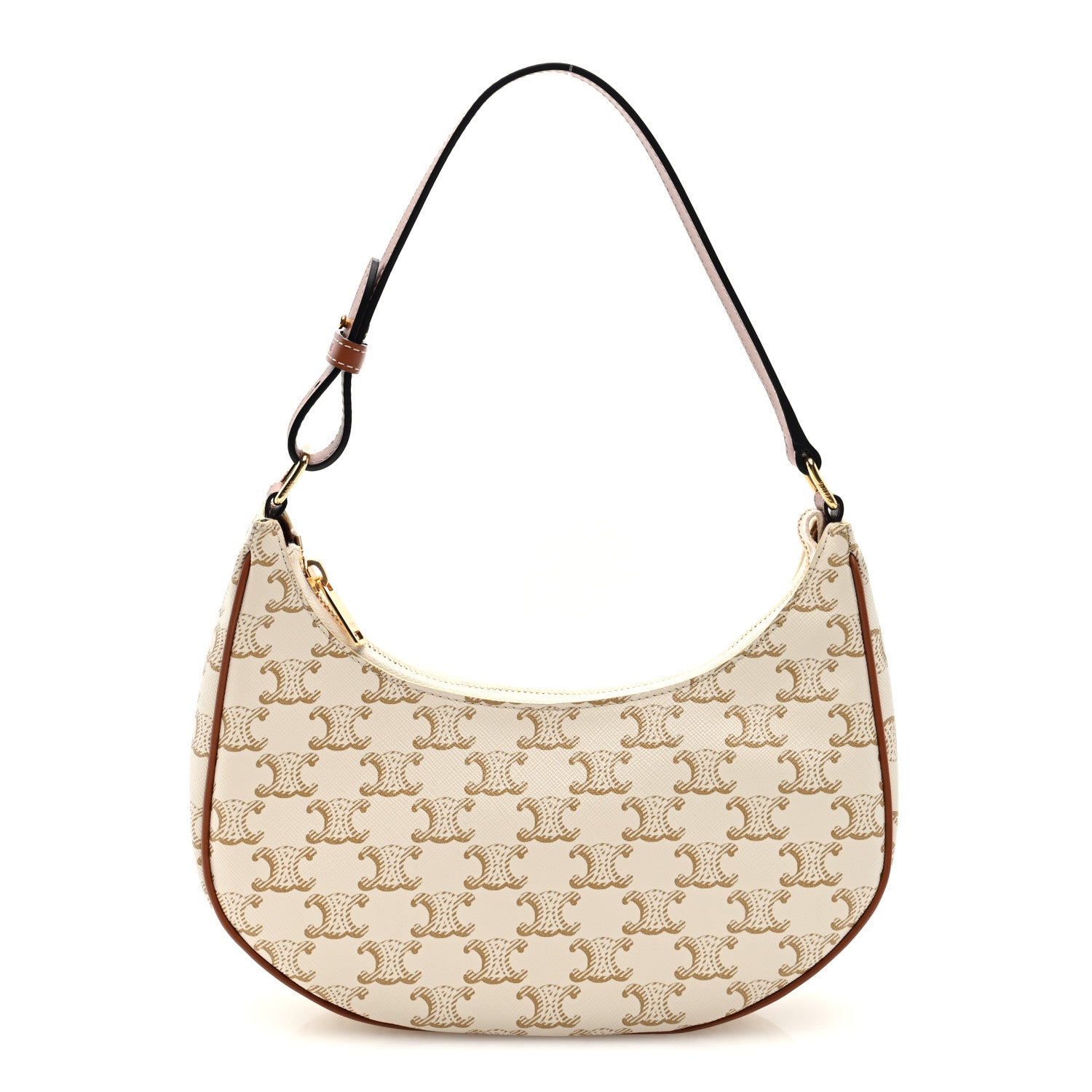 Celine Canvas Calfskin Ava Triomphe Shoulder Bag White 1 of 9