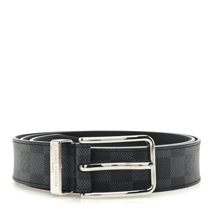 Louis Vuitton Damier Graphite Calfskin Belt 100/40 Black 1 of 3