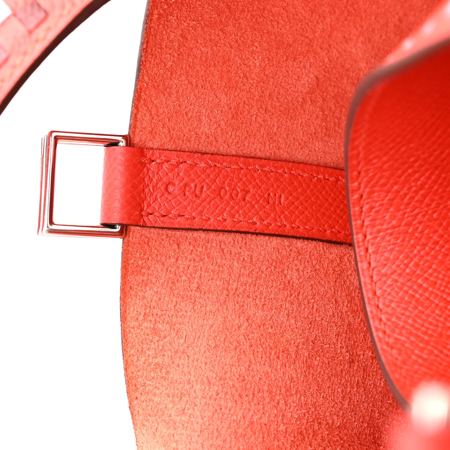 Hermes Epsom Tressage De Cuir Picotin Lock 18 PM Capucine Celeste Rouge H 7 of 11