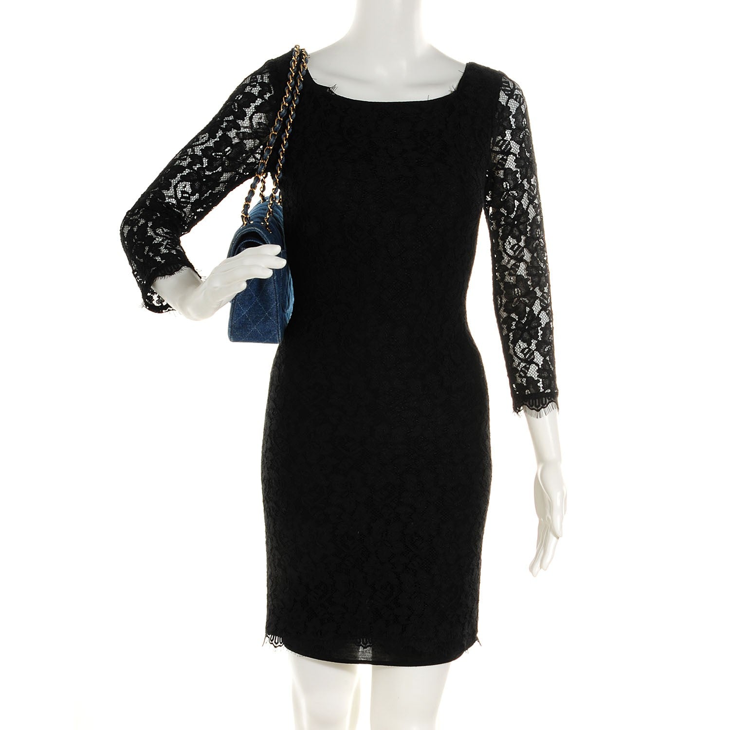 Chanel Denim Quilted Medium Double Flap Navy Blue 2 of 9