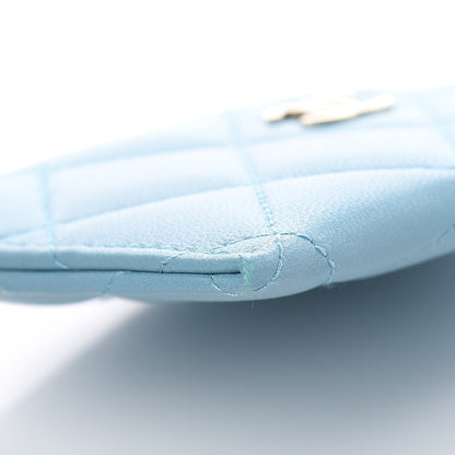 Chanel Lambskin Quilted Card Holder Light Blue 9 of 11