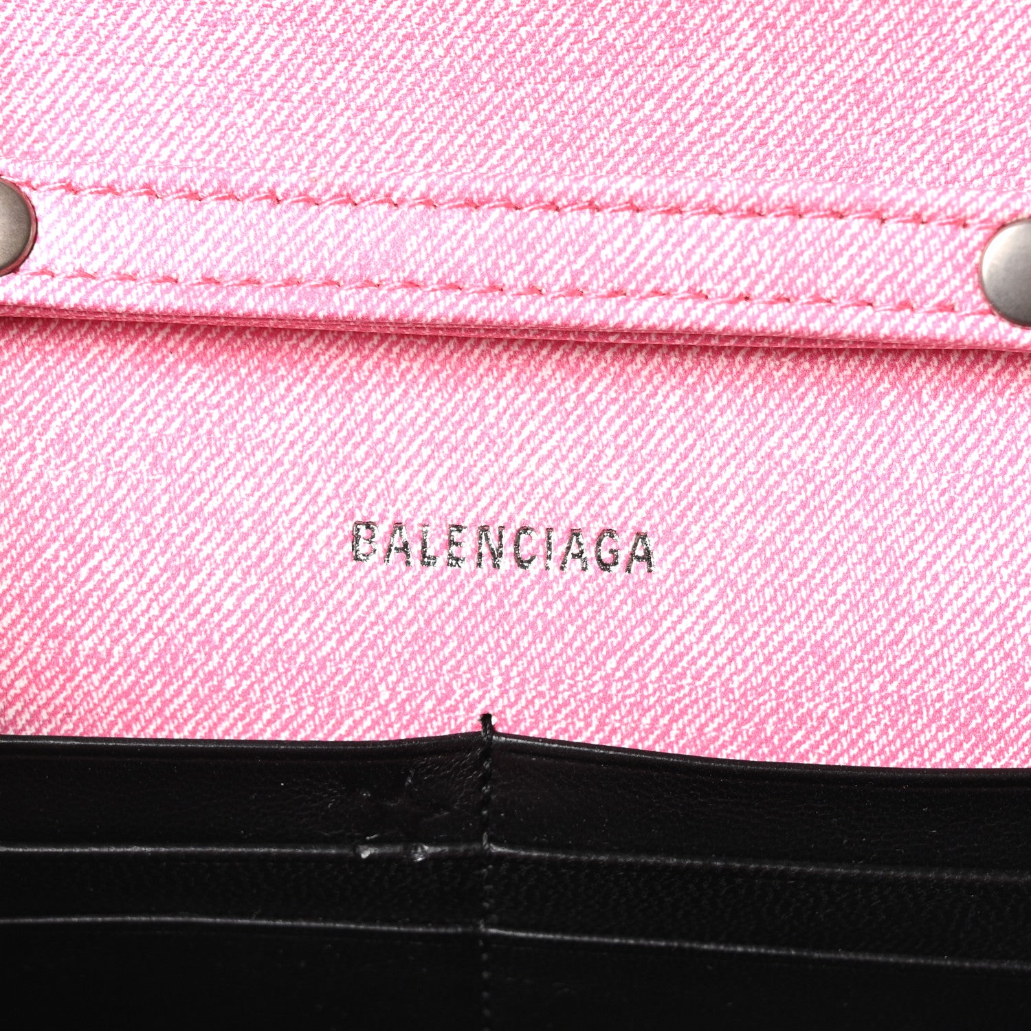 Balenciaga Nappa Denim Printed Hourglass Chain Bag Denim Pink 5 of 8