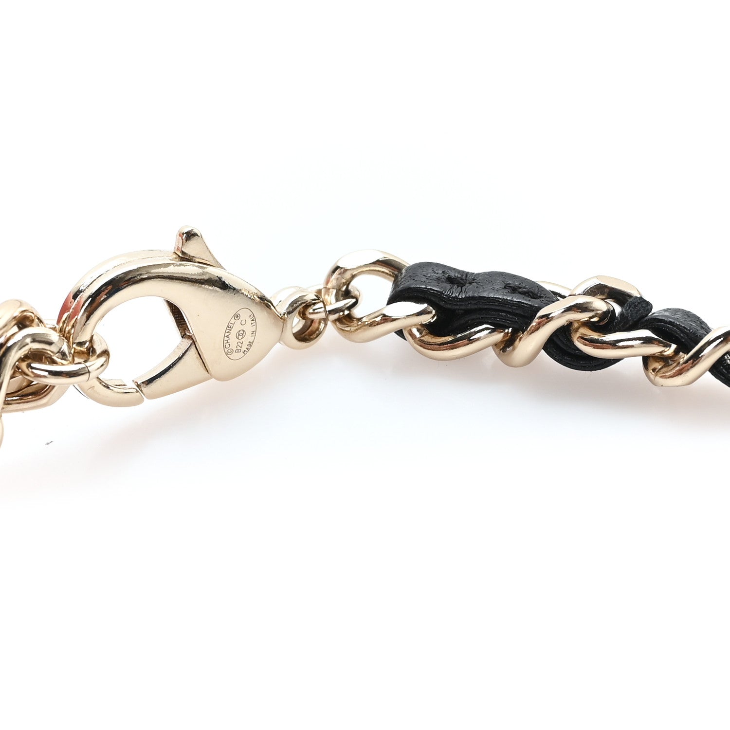 Chanel Lambskin Pearl CC Chain Belt 90 Black Gold Pearly White 3 of 4