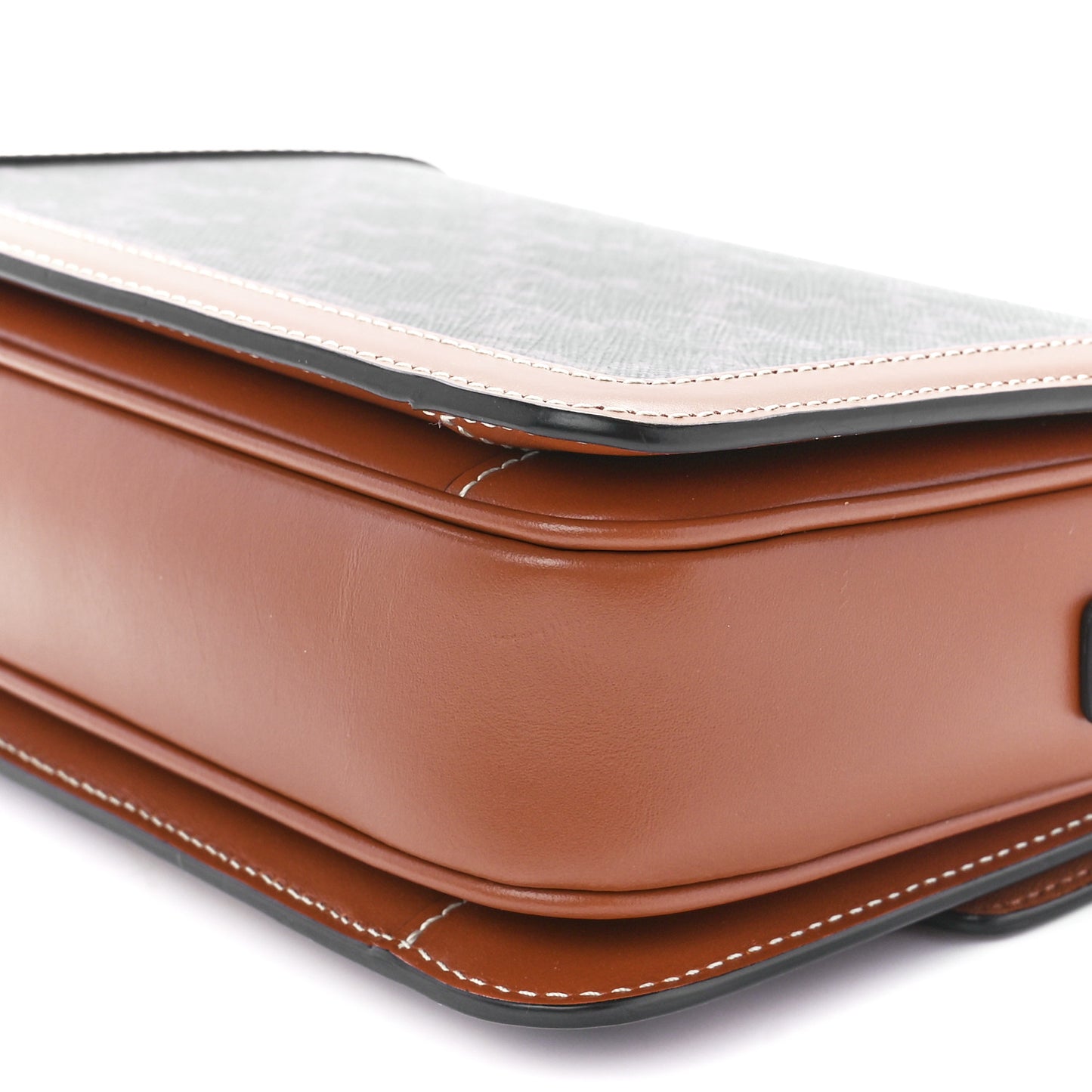 Calfskin Triomphe Canvas Teen Triomphe Bag Tan