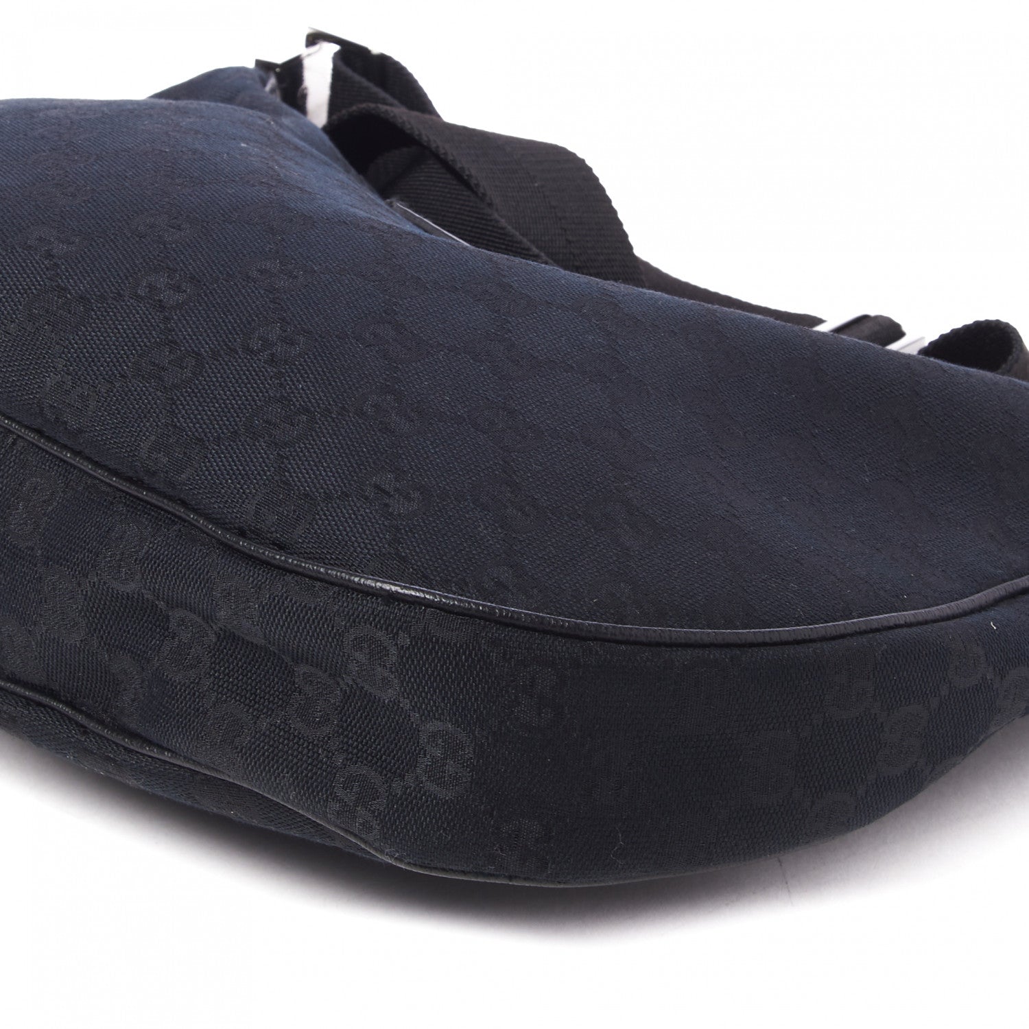 Gucci Monogram Medium Half Moon Hobo Black 4 of 9