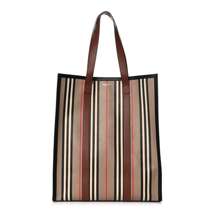 Burberry E-Canvas Stripe Book Tote Archive Beige 1 of 12