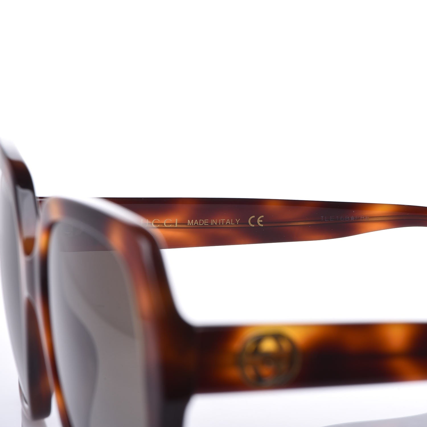 Gucci Acetate Square Frame GG0096S Sunglasses Tortoise 6 of 7