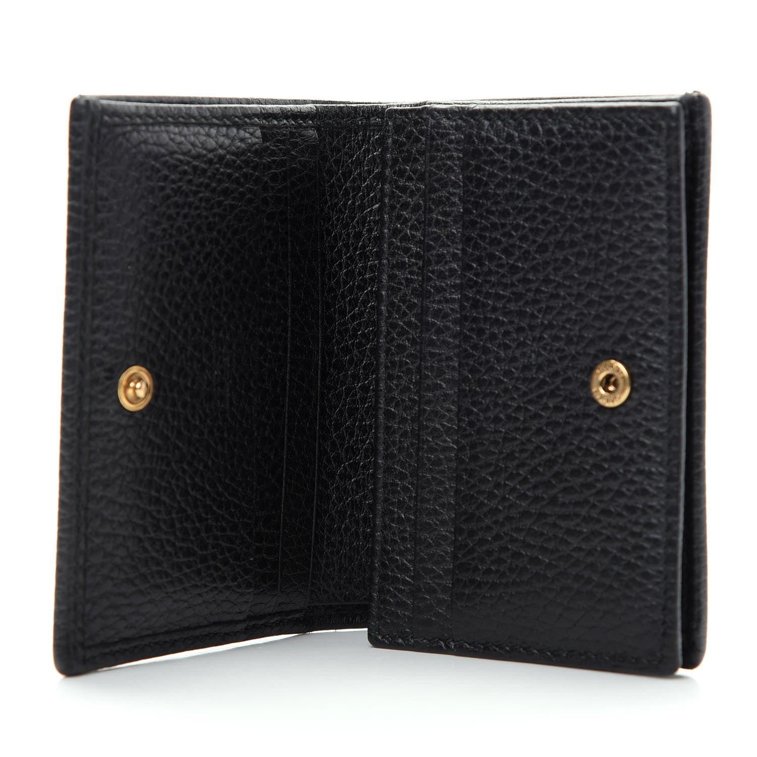 Gucci Pebbled Calfskin Butterfly Card Case Black 5 of 8