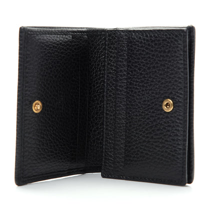 Gucci Pebbled Calfskin Butterfly Card Case Black 5 of 8