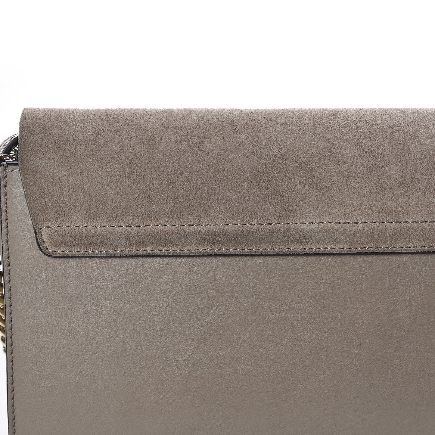 Suede Calfskin Small Faye Shoulder Bag Motty Grey