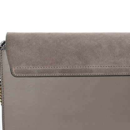Chloe Suede Calfskin Small Faye Shoulder Bag Motty Grey 14 of 17