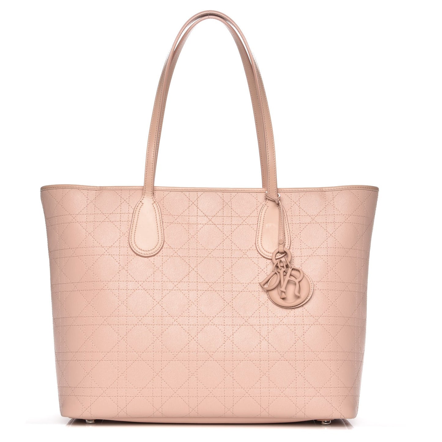 Coated Canvas Cannage Panarea Shopping Tote Rosato