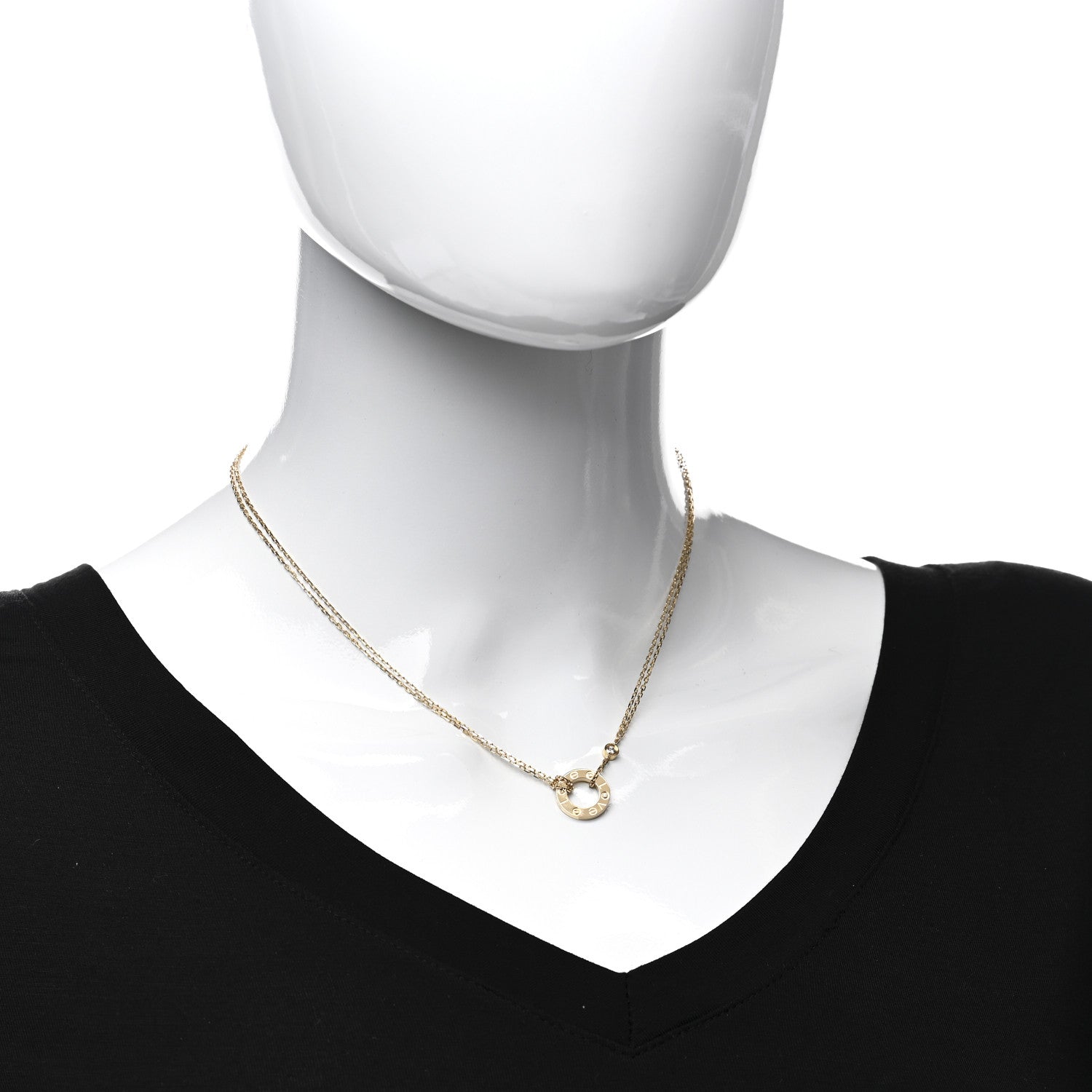 Cartier 18K Yellow Gold 2 Diamond LOVE Necklace 2 of 5
