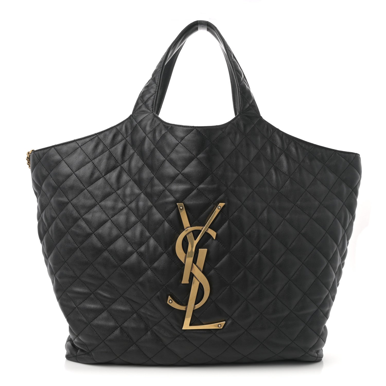 Saint Laurent Lambskin Quilted Maxi Icare Shopping Tote Black 1 of 23