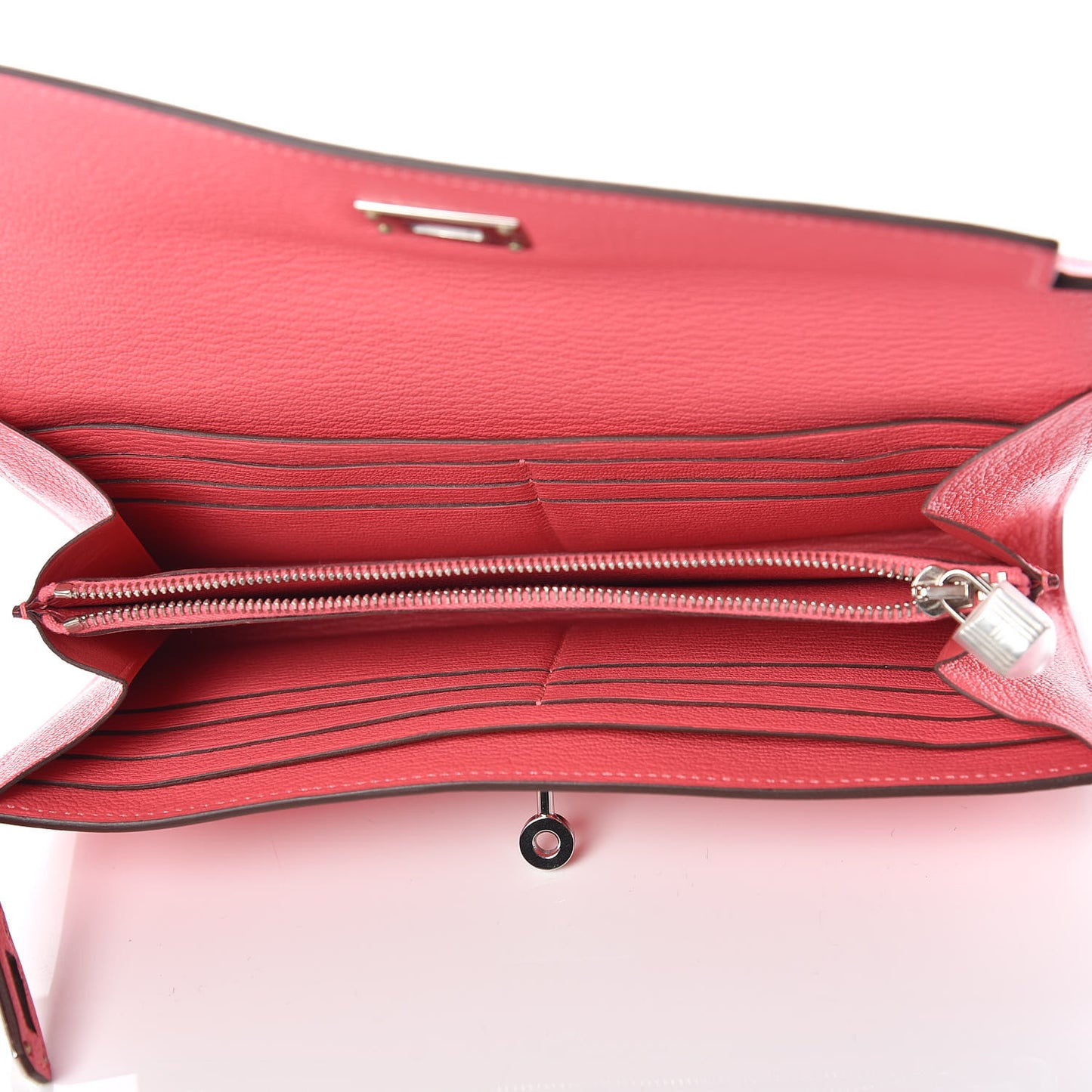Chevre Mysore Kelly Longue Wallet Rose Lipstick