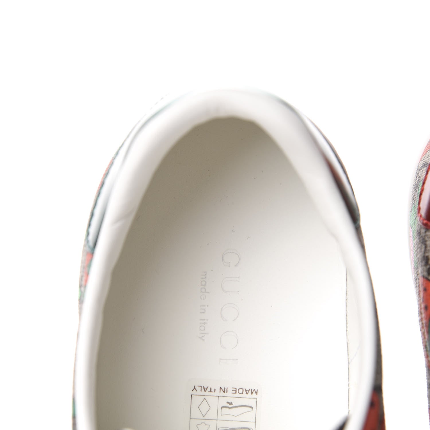 Gucci GG Supreme Monogram Strawberry Web Womens Ace Sneakers 36 Beige Multicolor Red Green 8 of 10