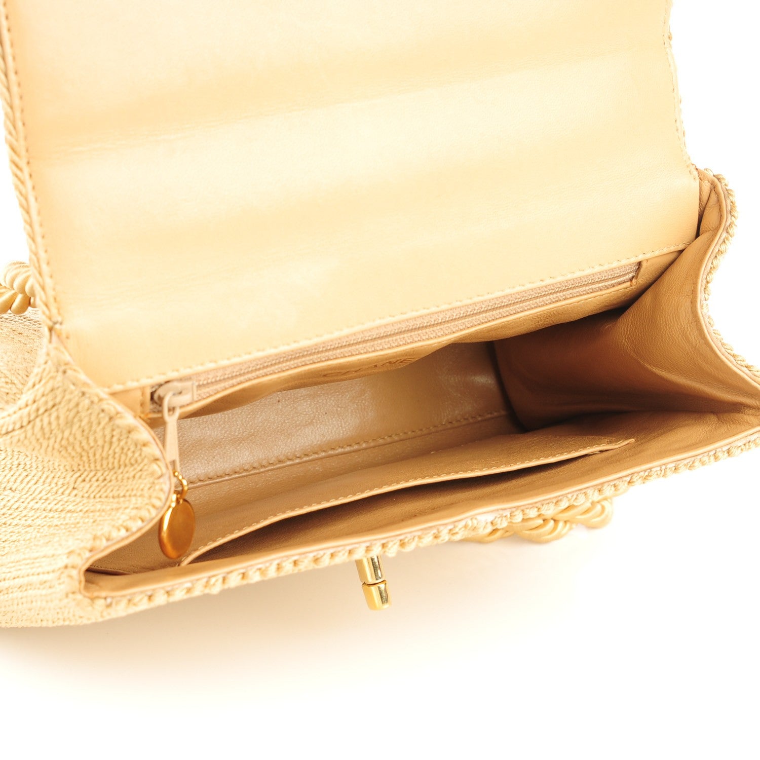Chanel Silk Rope Shoulder Flap Bag Beige 7 of 11