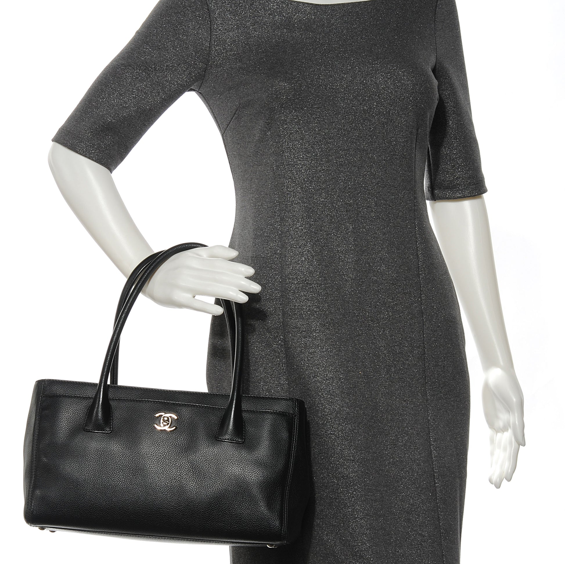 Chanel Calfskin Small Cerf Shopper Tote Black 2 of 8