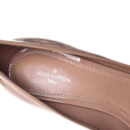 Louis Vuitton Patent Calfskin Eyeline Open Toe Pumps 38.5 Nude 7 of 9