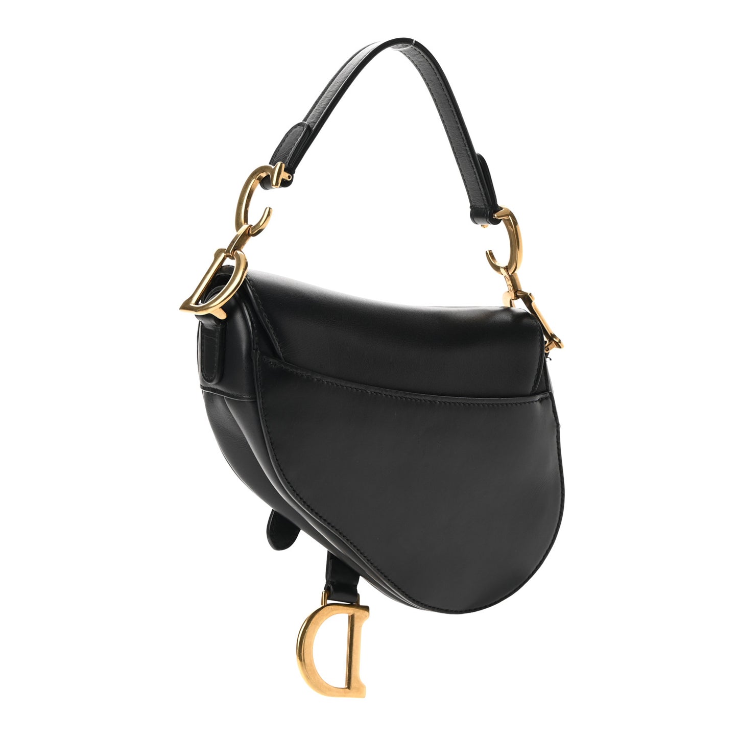 Calfskin Mini Saddle Bag Black