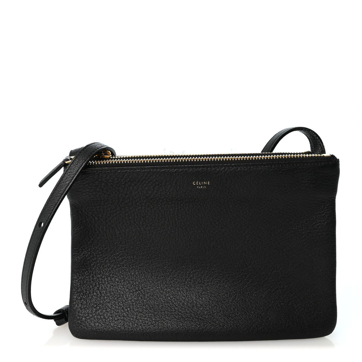 Goatskin Small Trio Crossbody Bag Black