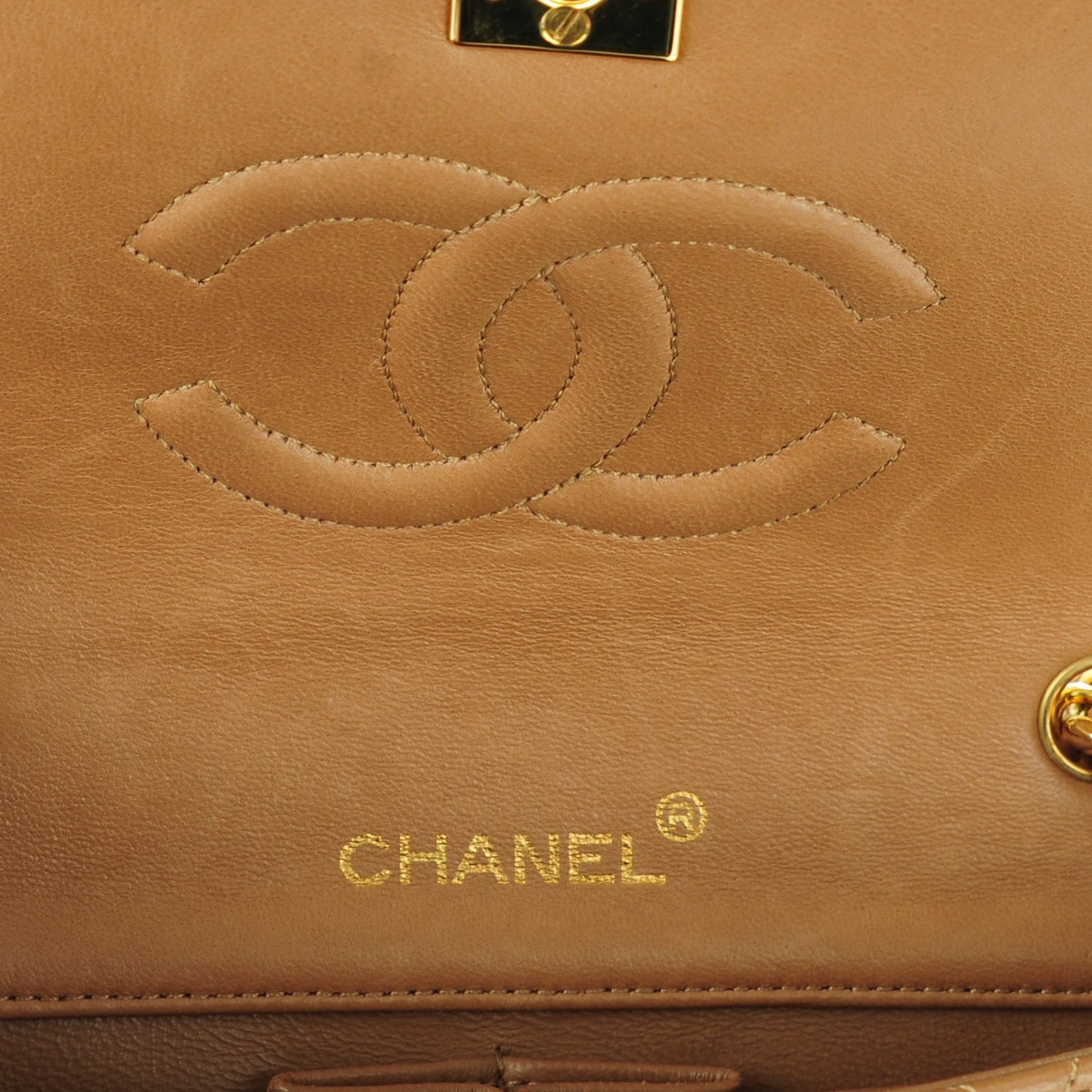 Lambskin Quilted Mini Flap Beige
