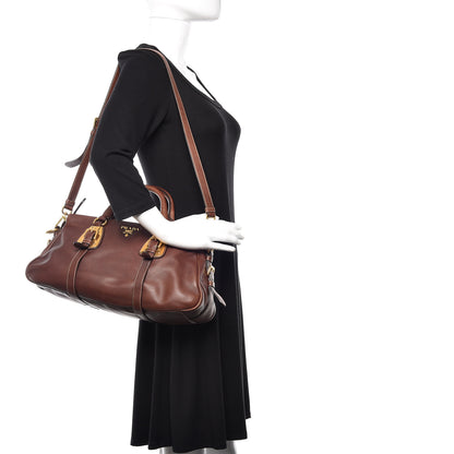 Prada Soft Calf Shopping Satchel Nocciolo 2 of 9