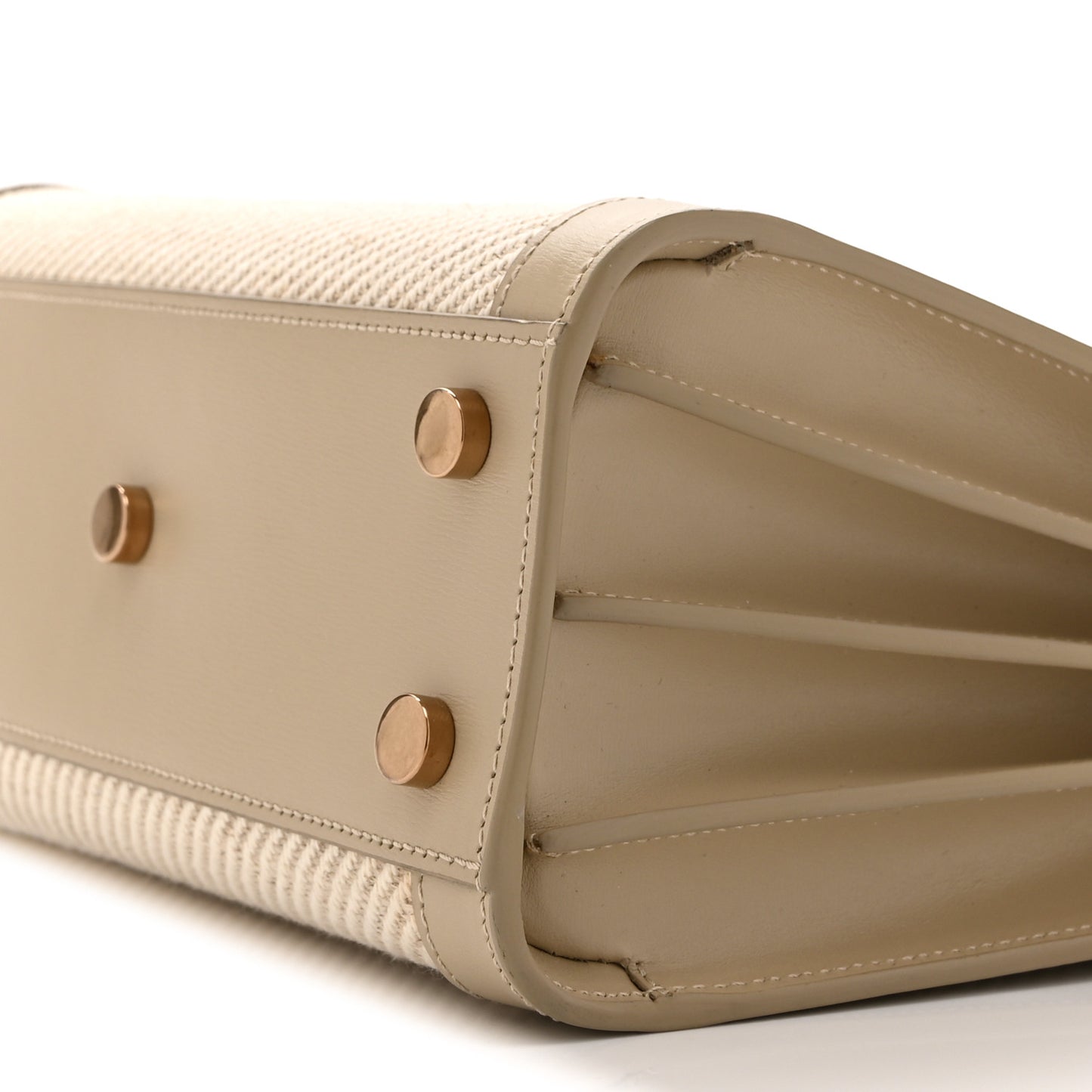 Smooth Calfskin Canvas Nano Sac de Jour Beige