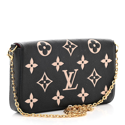 Louis Vuitton Empreinte Monogram Giant Felicie Pochette Black Beige 3 of 9