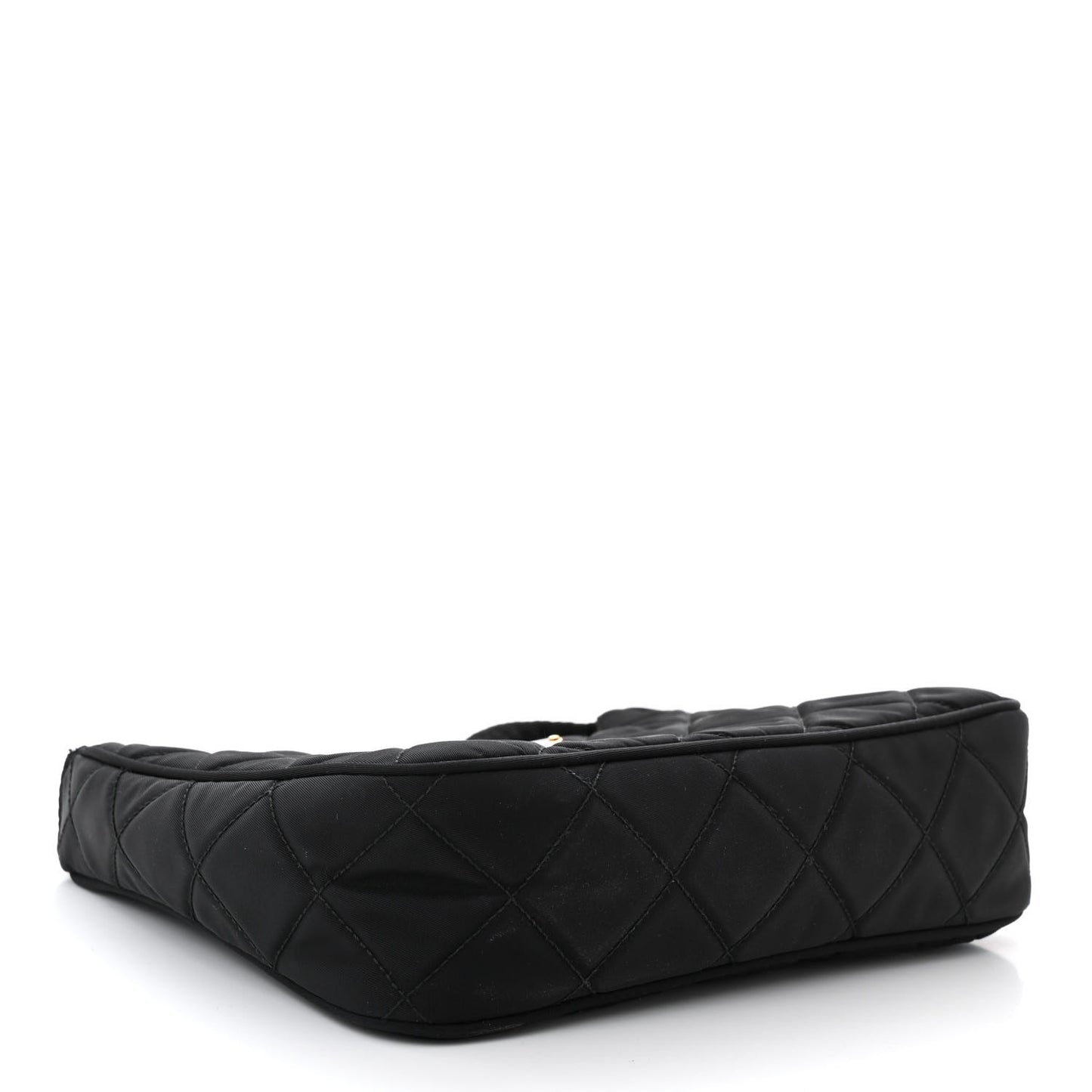 Tessuto Nylon Stitched Shoulder Bag Black