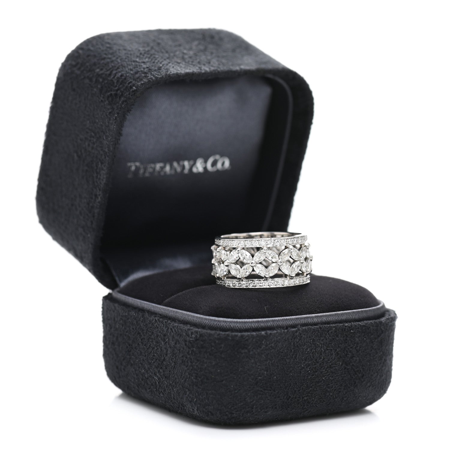 Tiffany Platinum Diamond Victoria Band Ring 50 5.25 5 of 5