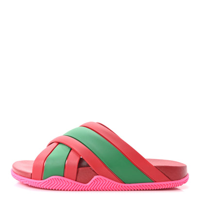 Gucci Rubber Web Womens Criss Cross Slide Sandals 36 Coral New Shamarock 1 of 9