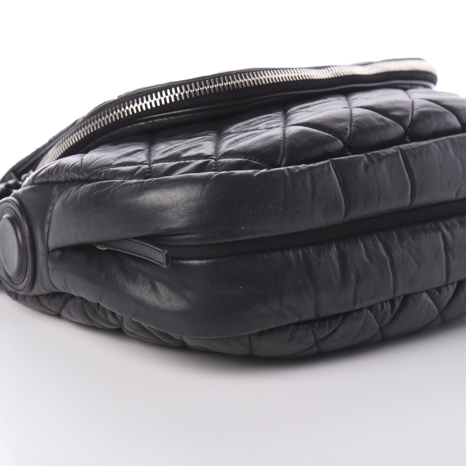 Chanel Aged Calfskin Quilted Expandable Messenger Black 9 of 18