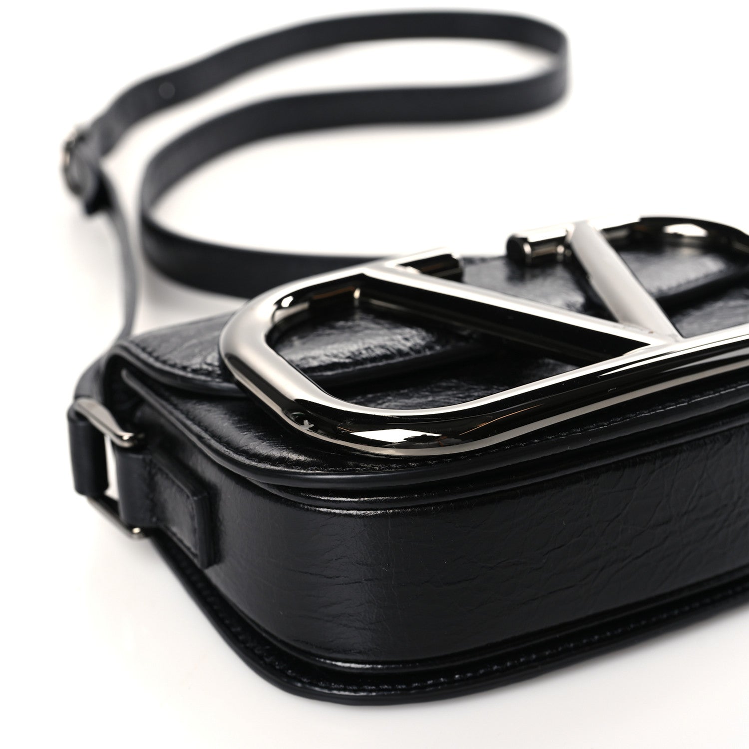 Valentino Garavani Brushed Calfskin Small Supervee Crossbody Bag Black 7 of 8
