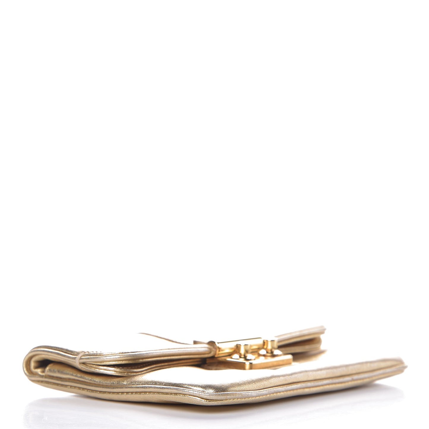 Metallic Lambskin SC Slim Clutch Gold
