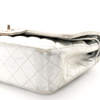 Chanel Metallic Lambskin Quilted Medium Double Flap Silver 10 of 10