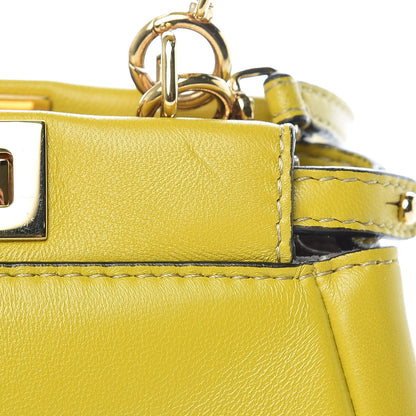 Fendi Shiny Nappa Micro Peekaboo Iconic Satchel Lime 11 of 11