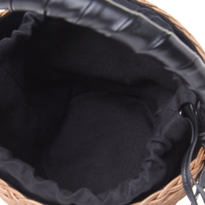 Saint Laurent Wicker Calfskin Panier Round Bag Brown 4 of 4