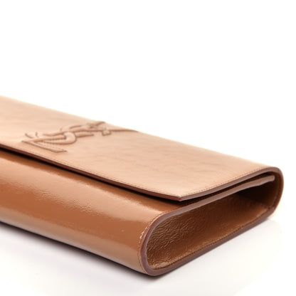 Saint Laurent Textured Patent Calfskin Large Belle De Jour Clutch Tobacco 7 of 9