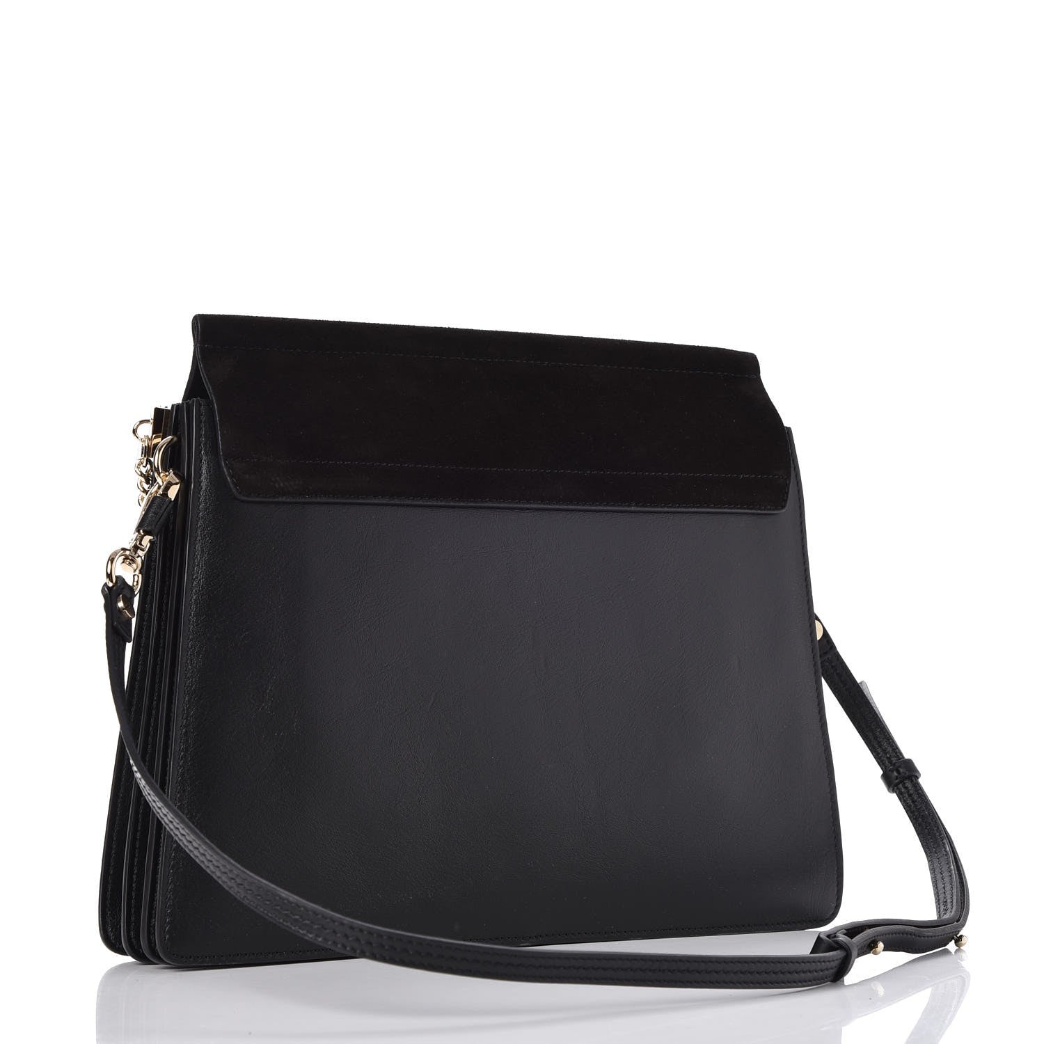 Chloe Suede Calfskin Medium Faye Shoulder Bag Black 3 of 7