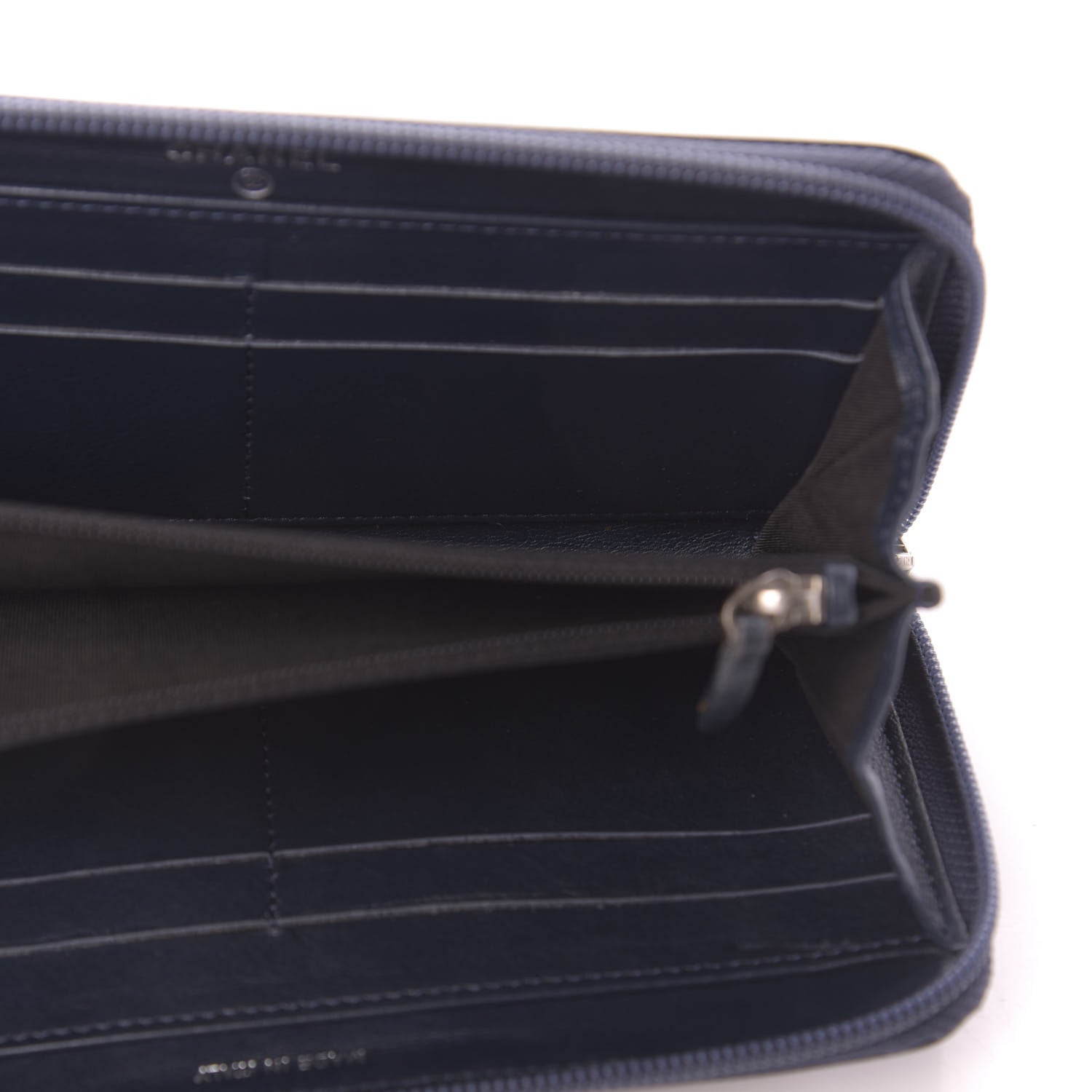 Chanel Caviar Large CC Timeless Zip Around Wallet Blue 5 of 11