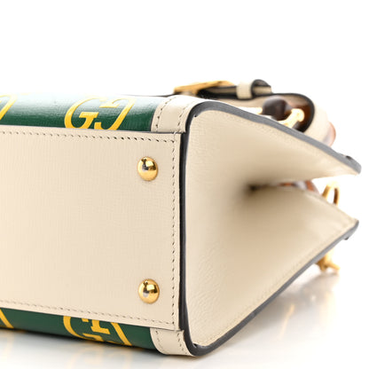 Gucci Azalea Calfskin GG Monogram Bi-Color Debossed Mini Diana Tote Bag Emerald Stone Topaz Mystic White 10 of 10