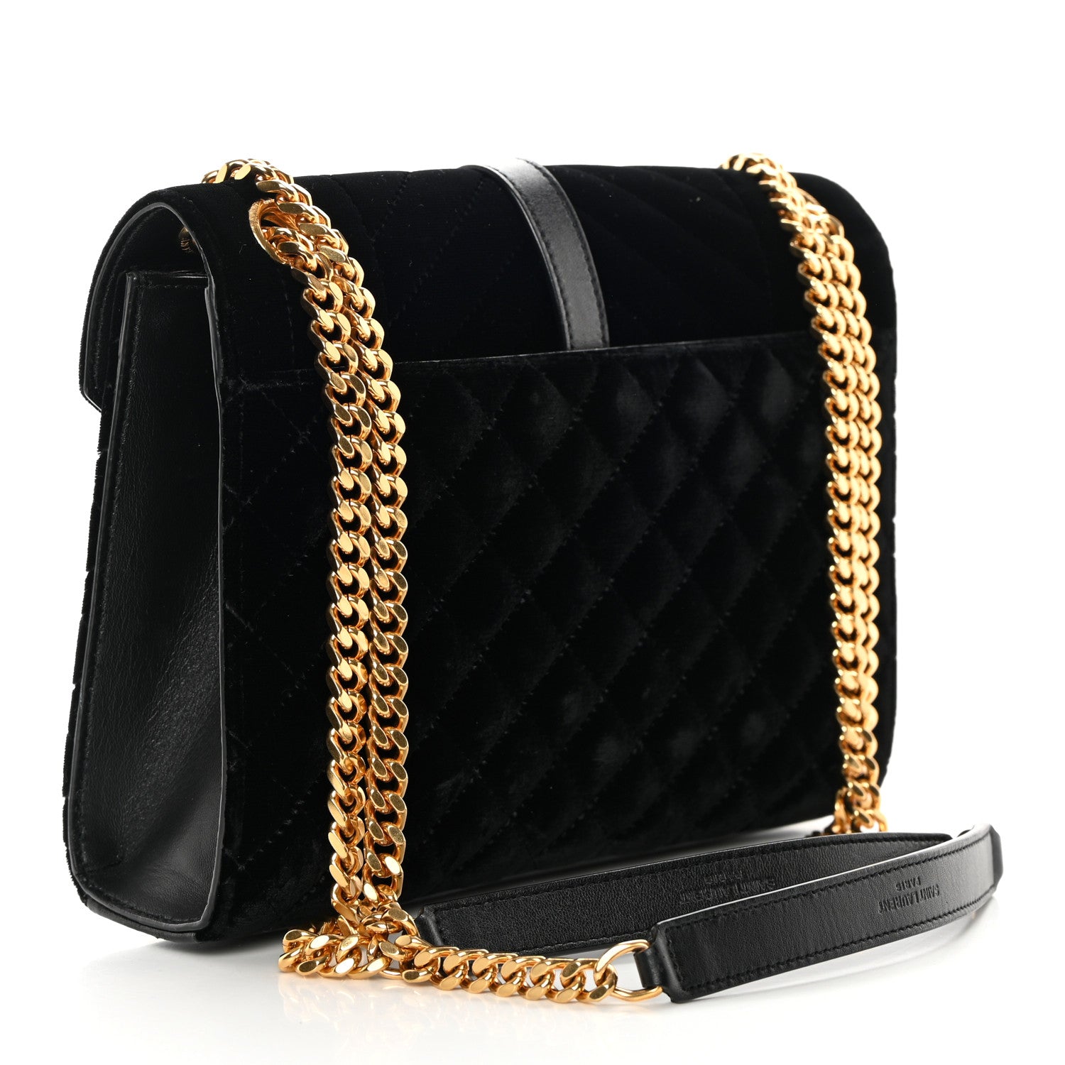 Saint Laurent Velvet Tri-Quilt Monogram Medium College Bag Black 3 of 14