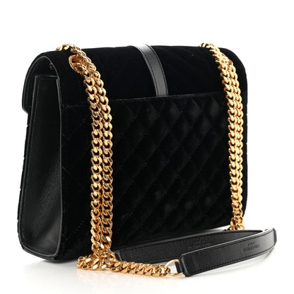 Saint Laurent Velvet Tri-Quilt Monogram Medium College Bag Black 3 of 14