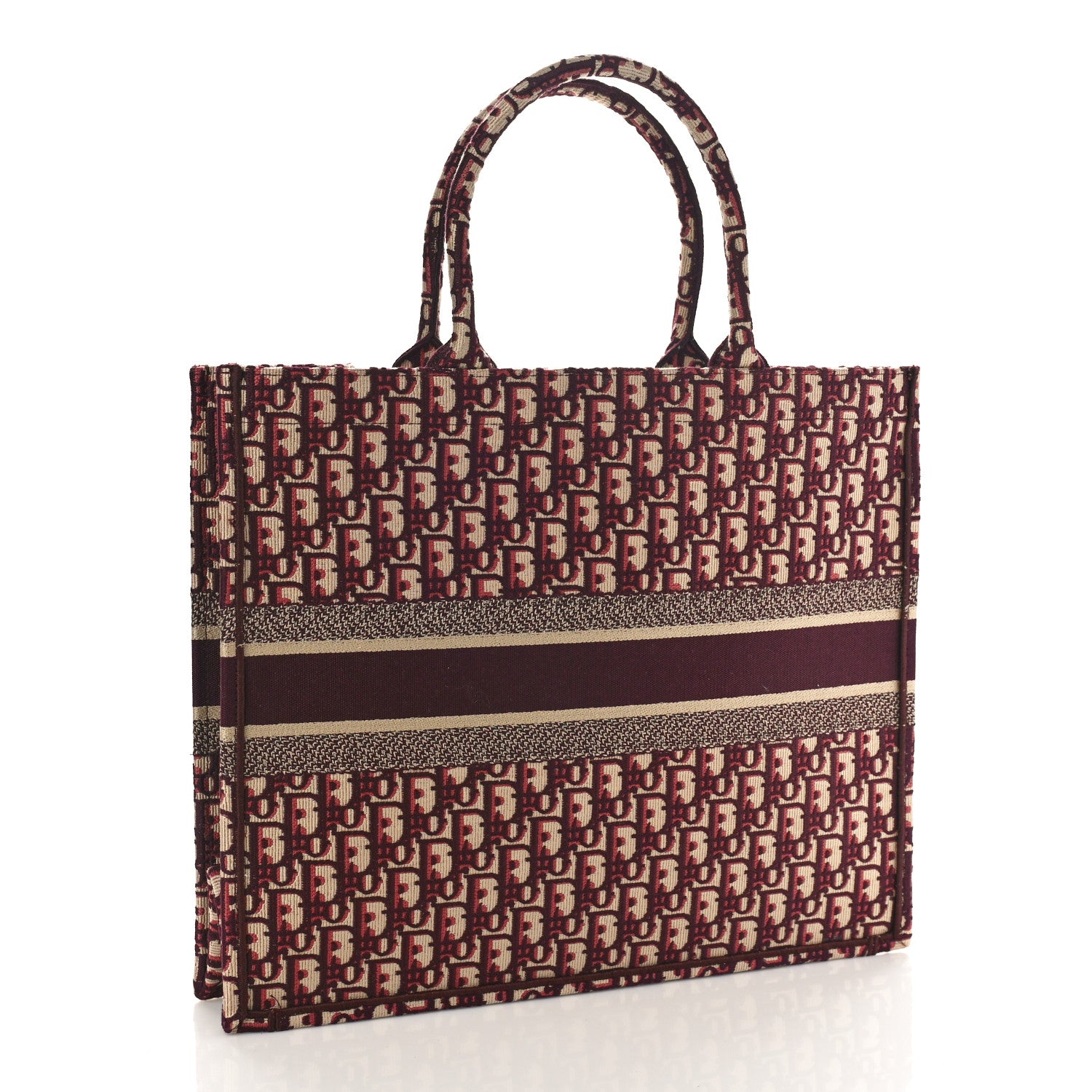 Christian Dior Oblique Large Book Tote Burgundy Multicolor 2 of 7