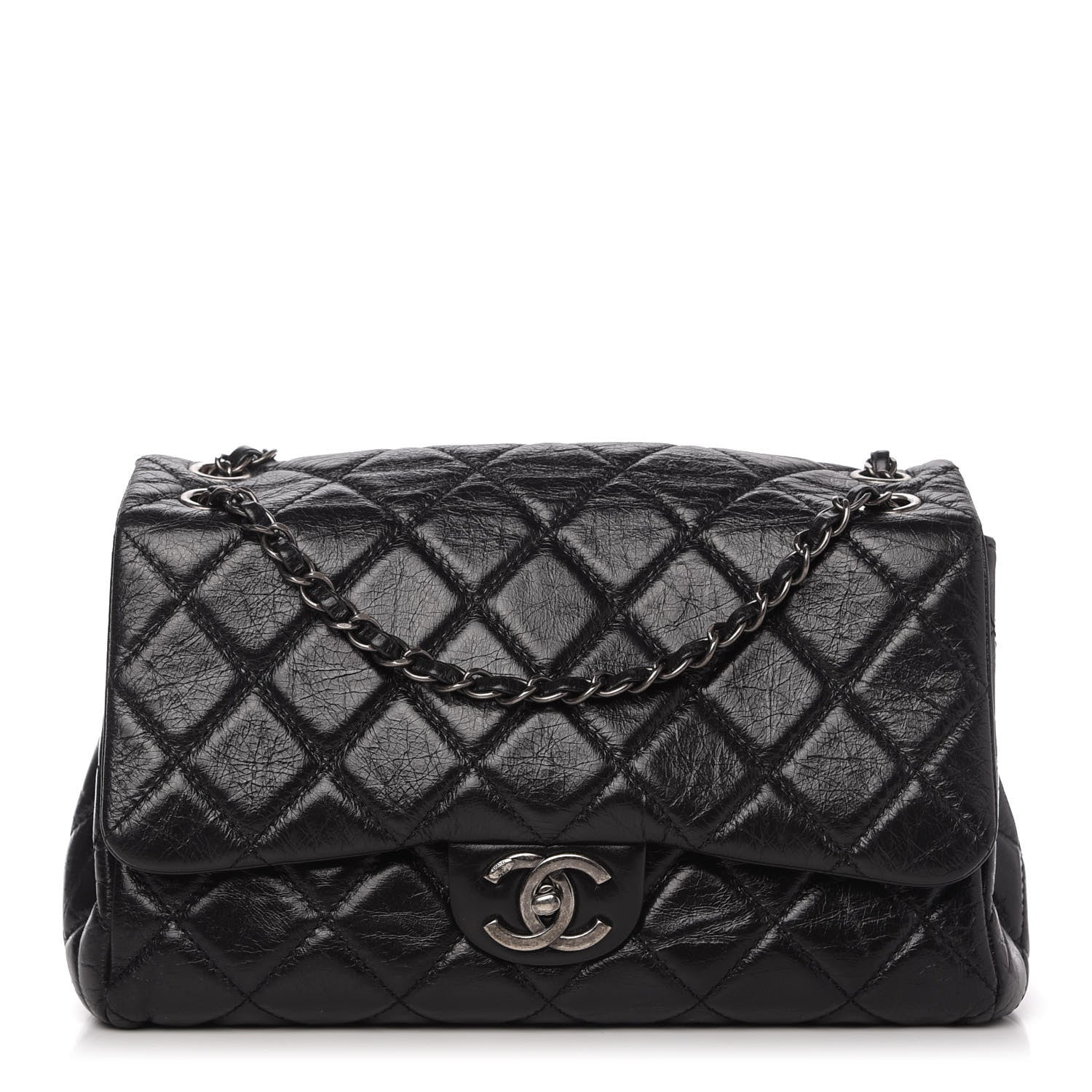 Chanel Glazed Calfskin Quilted Coco Soft Flap Black 1 of 12
